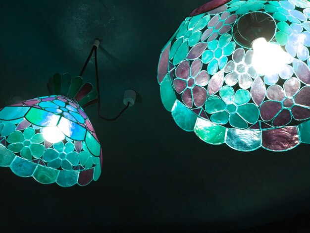 Mosaic glass ceiling lights