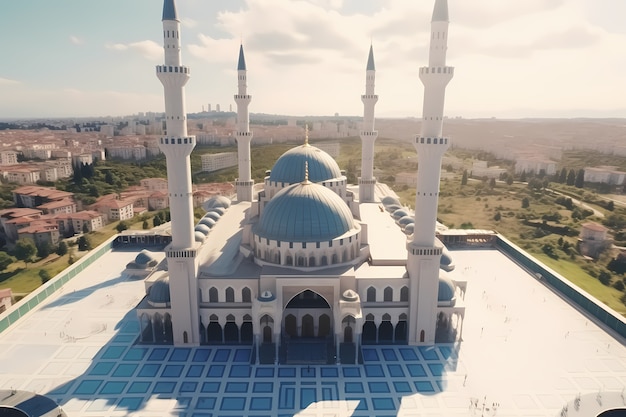 Free photo mosque building with intricate architecture