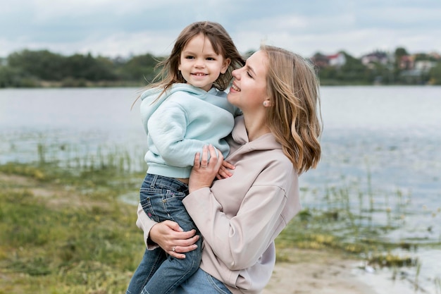 Mother and child being together