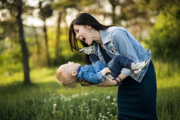 mother child walking young walk