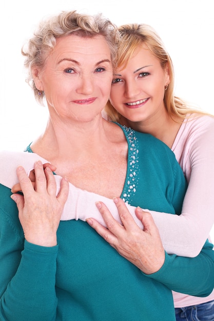 Free photo mother and daughter hugging