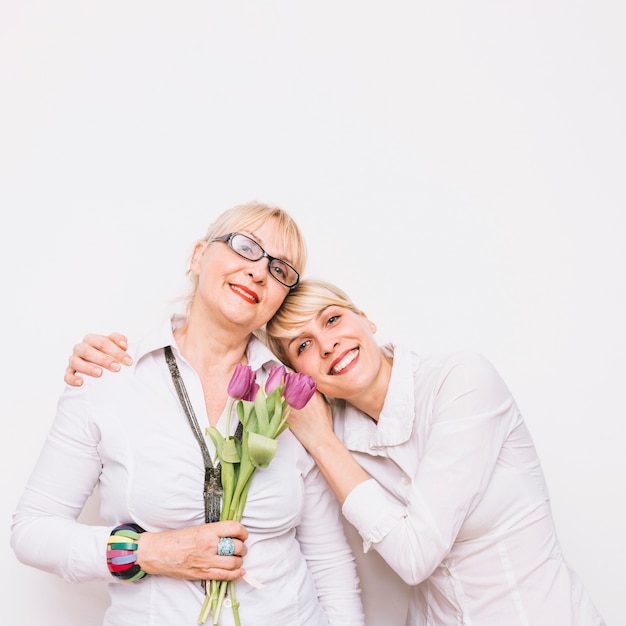 Mother and daughter on mothers day