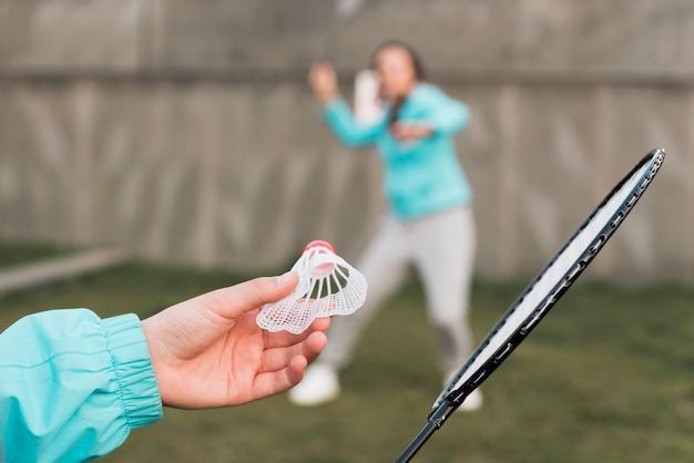 Free Photo mother and daughter playing tennis