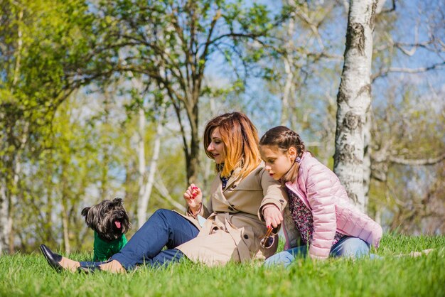 Mother and daughter spending time together