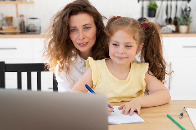 Mother and daughter spending time together