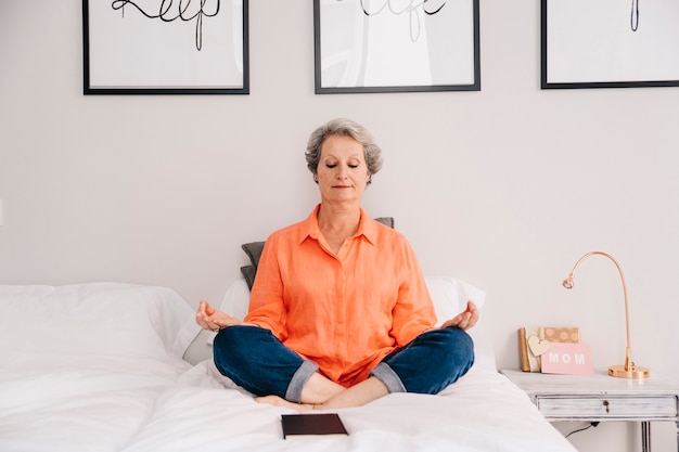 Mother doing yoga