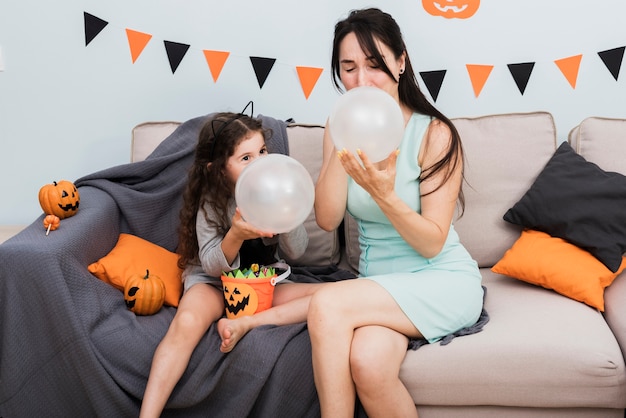 Mother having a joyfull moment with daughter