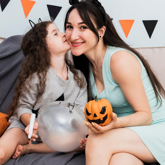 Mother having a joyfull moment with daughter