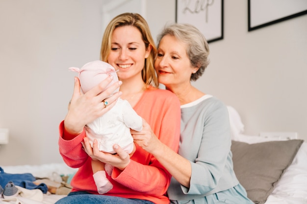 Mother holding baby on mothers day