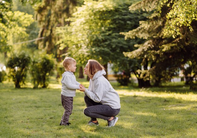 Mother and son have activities together on holidays