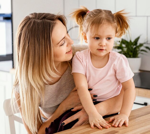 Mother spending time together with her daughter