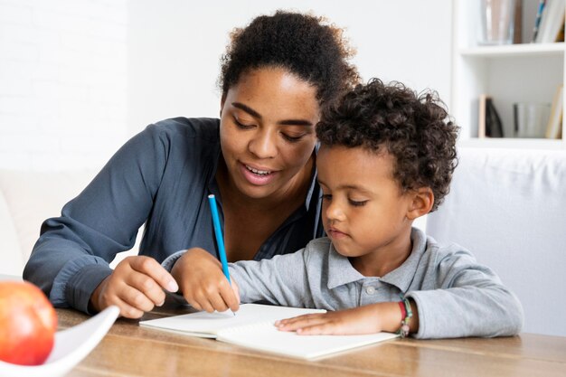 Mother spending time with her child