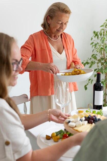 Mother spending time with her daughter at home