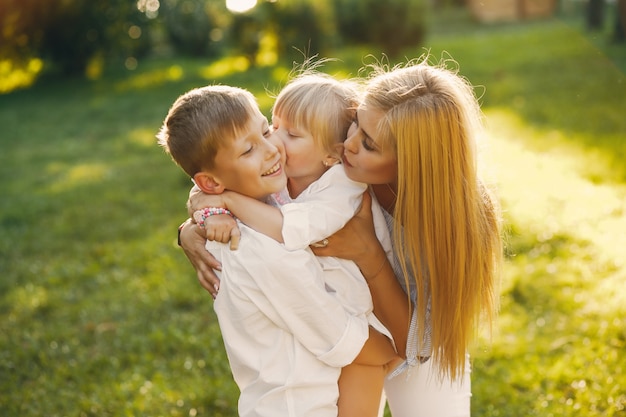 Free photo mother with children