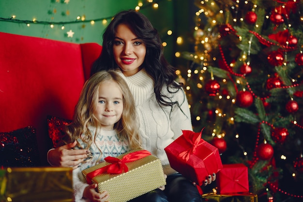 Mother with cute daughter