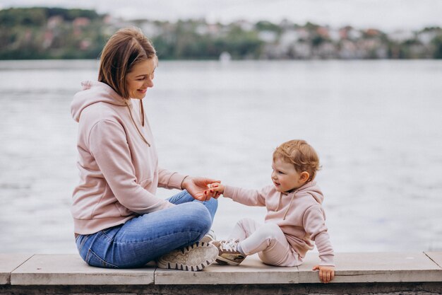 Mother with her little child in park