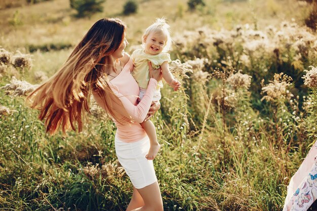 Mother with little daughter