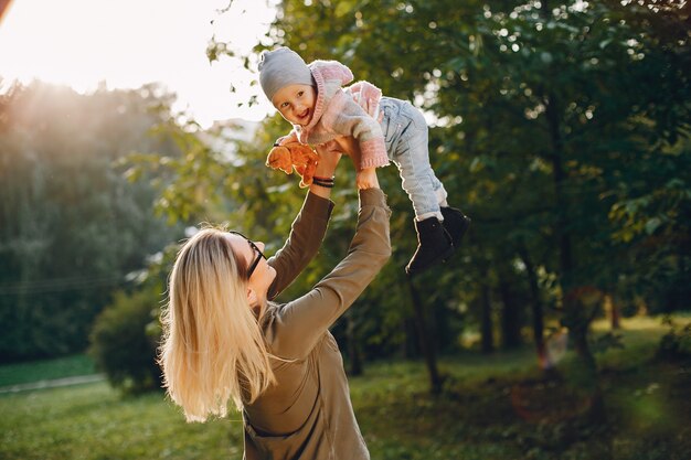 Mother with little daughter