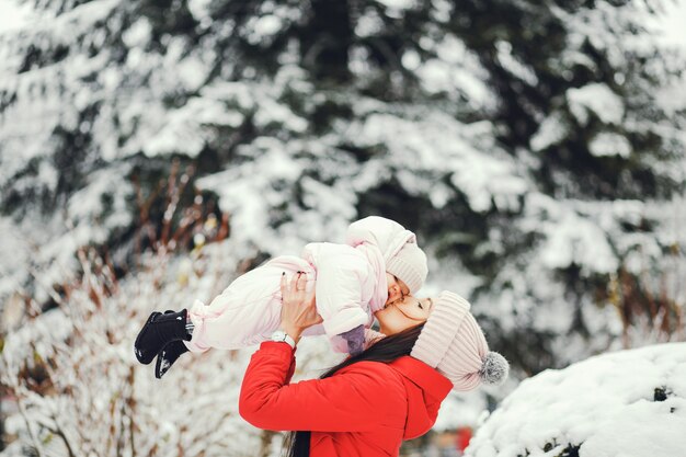 Mother with little daughter