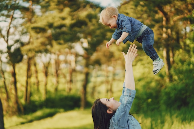 mother with son