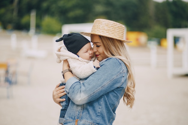 mother with son