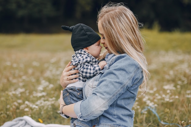 mother with son