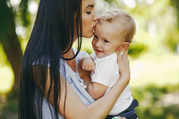 mother with son