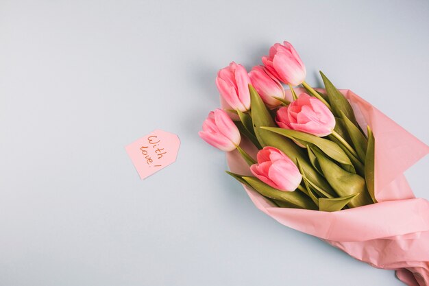 Mothers day concept with bouquet of roses