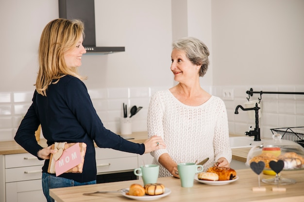 Mothers day concept with breakfast