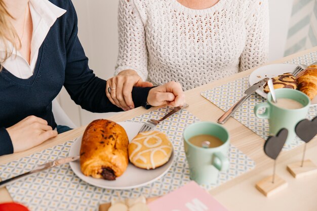 Mothers day concept with breakfast