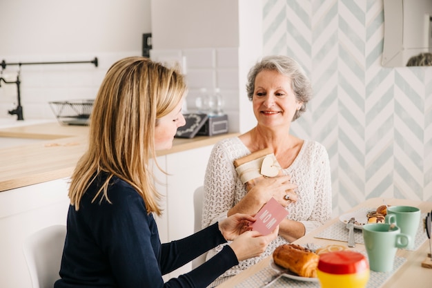 Mothers day concept with breakfast