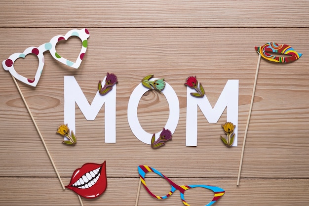 Free Photo mothers day concept with mom letters