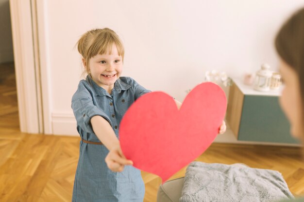 Mothers day concept with paper heart