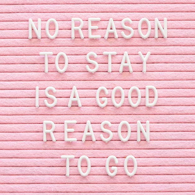 Free Photo motivational message on pink background