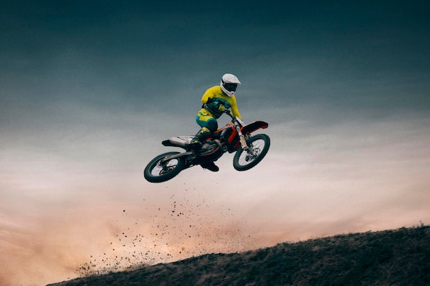 Free Photo motocross rider in action motocross sport moto sport