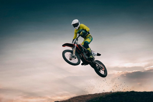 Motocross rider in action Motocross sport Moto sport