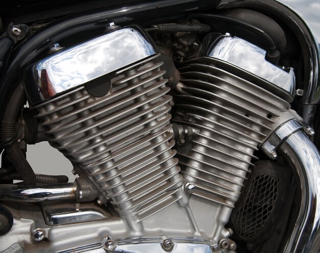 Motorcycle engine close-up