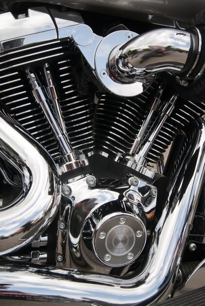 Motorcycle engine close-up