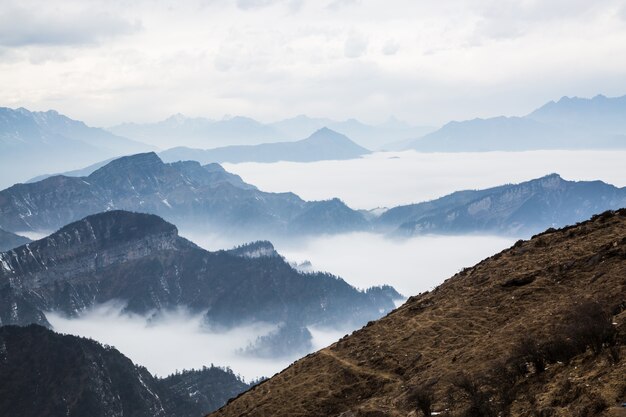 Mountain above the clouds