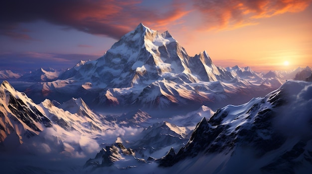 Free Photo mountain everest landscape background