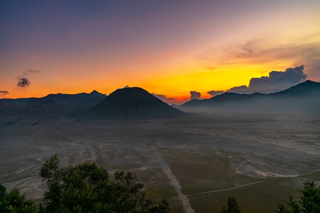 Mountain landscape at sunset