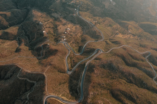 Mountain path road panoramic landscape