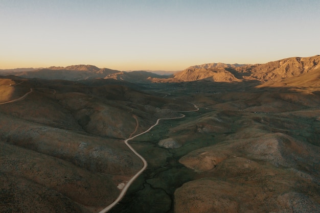 Free Photo mountain path road on panoramic landscape