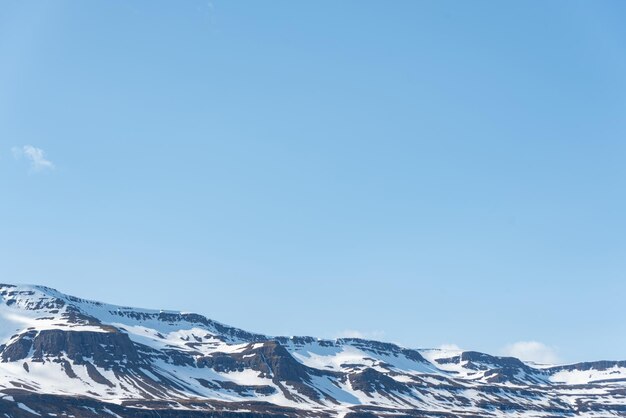 Mountain and sky Seydisfjordur Iceland May 20 2023