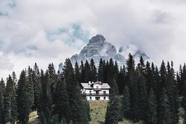 Mountainous landscape in Three Peaks Nature Park in Italy