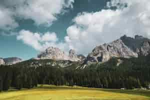 Free photo mountainous landscape in three peaks nature park in italy