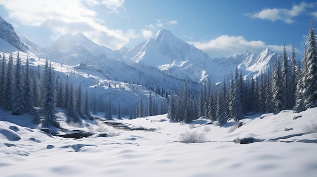 Free Photo a mountainous plain full of snow