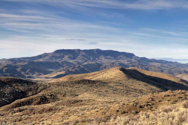 mountains under the clear blue sky