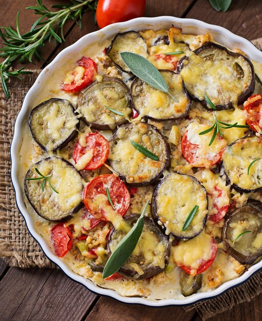 Moussaka (eggplant casserole) - a traditional Greek dish