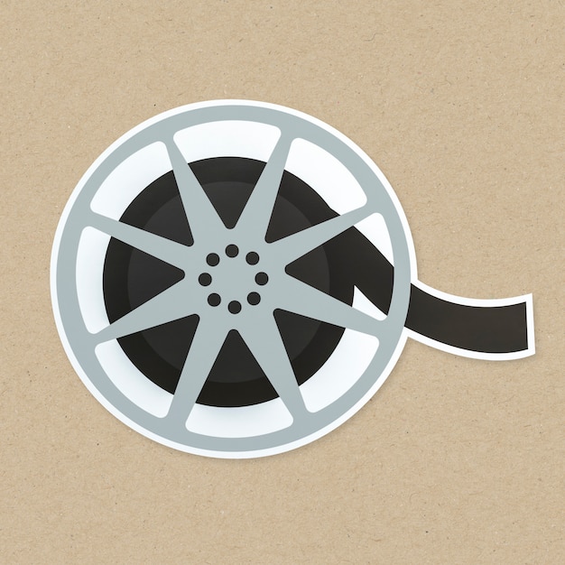 Free photo movie reel icon isolated